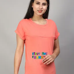 SillyBoom Graphic Printed Short Sleeves Maternity T-shirt-image-70