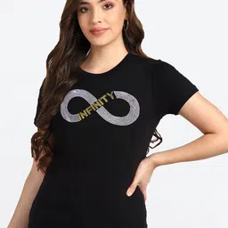 shashvi Women Black Typography Printed T-shirt-picture-15