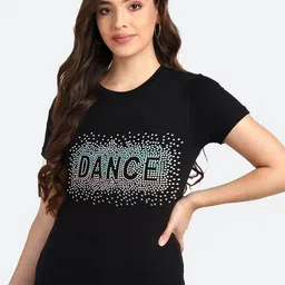 shashvi Women Black Typography Printed T-shirt-picture-18