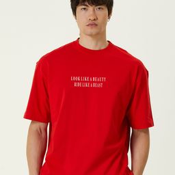 MISCHIEF MONKEY Men Cotton Typography Printed Oversized T-shirt-image-57