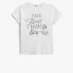 Koton Girls Typography Printed Pure Cotton T-shirt-image-87
