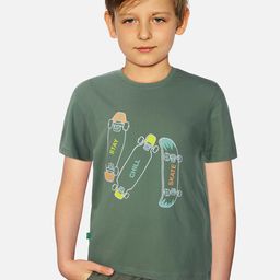 Palm Tree Boys Graphic Printed Cotton T-shirt-picture-30