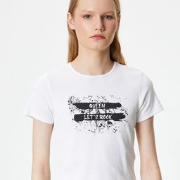 Koton Women Typography Printed T-shirt-image-69