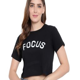 DEEPMAYRA COLLECTION Women Typography Printed Round Neck Cotton T-shirt-image-75