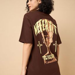COLOR CAPITAL Typography Printed Drop Shoulder Sleeves Cotton Oversized T-shirt-image-28