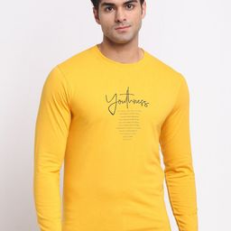 Club York Men Yellow Typography Printed Cotton T-shirt-image-68