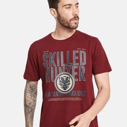 Octave Round Neck Short Sleeves Typography Printed Regular Fit Cotton T-shirt-picture-10