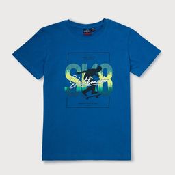 Gini and Jony Boys Blue Printed T-shirt-image-99