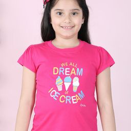 StyleStone Girls Pink Typography Printed T-shirt-image-42