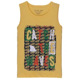 Status Quo Boys Yellow Printed T-shirt-image-33
