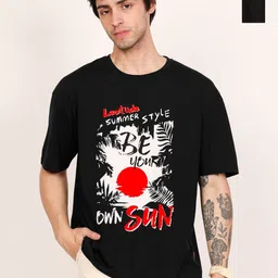 Leotude Men Pack Of 2 Graphic Printed Round Neck Cotton T-shirts-image-28