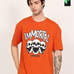 Leotude Men Pack Of 2 Typography Printed Round Neck Cotton T-shirts-image-52