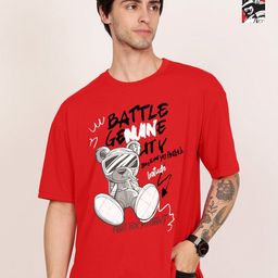 Leotude Men Pack Of 2 Graphic Printed Round Neck Cotton T-shirts-image-54