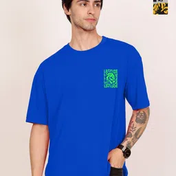 Leotude Men Pack Of 2 Typography Printed Round Neck Cotton T-shirts-image-33