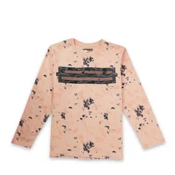 Gini and Jony Infant Boys Abstract Printed Applique Cotton T-shirt-59
