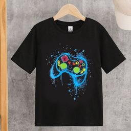 StyleCast Boys Black Graphic Printed Short Sleeves T-shirt-image-103