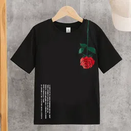 StyleCast Boys Black Floral Printed Regular Fit T-shirt-image-29