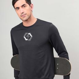 Technosport Round Neck Long Sleeves Regular Fit Typographic Printed  T-shirt-picture-3
