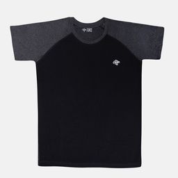 CHIMPRALA Boys Black Polo Collar Antimicrobial T-shirt-image-95