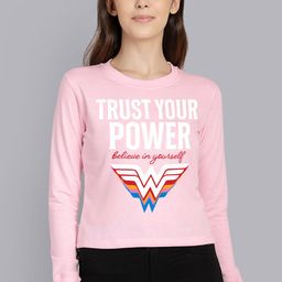 Free Authority Wonder Woman Printed Round Neck Sweatshirts-image-44