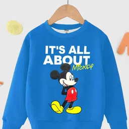 KUCHIPOO Boys Mickey Mouse Printed Fleece Pullover Sweatshirt-image-12