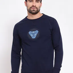 SPORTO Men Navy Blue Printed Cotton Sweatshirt-41