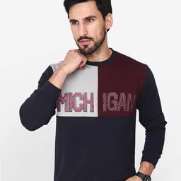 Steele Typography Printed Round Neck Pullover Cotton Sweatshirt-image-40