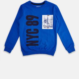 Pantaloons Junior Boys Blue Printed Sweatshirt-image-130