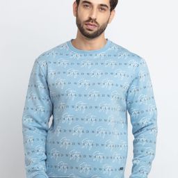 Status Quo Men Blue Printed Cotton Sweatshirt-image-43