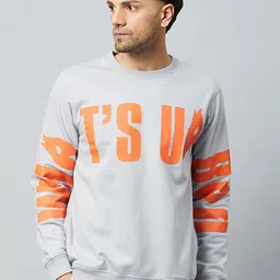 Club York Typography Printed Fleece Pullover Sweatshirt-picture-16