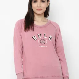 Allen Solly Woman Women Pink Printed Pure Cotton Sweatshirt-image-111