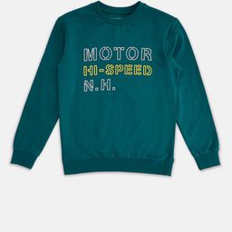 Pantaloons Junior Boys Teal Blue Printed Sweatshirt-image-26