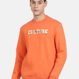 t-base Men Orange Printed Sweatshirt-image-61