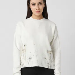 Van Heusen Woman Floral Printed Drop Shoulder Sleeves Cotton Pullover-image-66