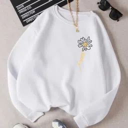 Kotty Floral Printed Fleece Pullover Sweatshirt-50