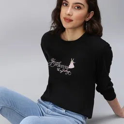 SHOWOFF Women Black Printed Sweatshirt-image-53