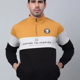 Cantabil Colourblocked Long Sleeves Fleece Sweatshirt-picture-14