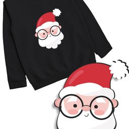 Minicult Kids Printed Christmas Cotton Sweatshirt-image-7
