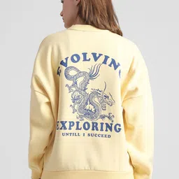 ONLY Typography Printed Round Neck Pullover Sweatshirt-picture-5