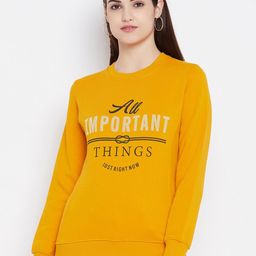 Duke Women Mustard Yellow Printed Sweatshirt-image-19