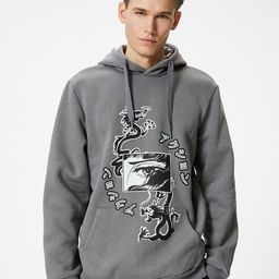 Koton Graphinc Printed Hooded Sweatshirt-picture-40