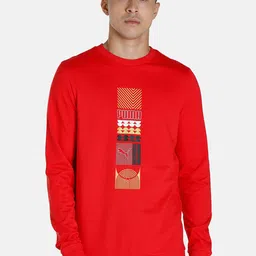 one8 x PUMA Men Red Printed CottonSweatshirt-image-34