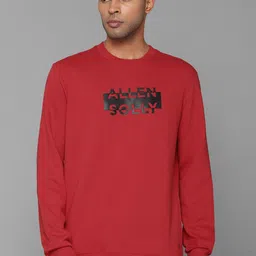 Allen Solly Men Red Printed Cotton Sweatshirt-image-18