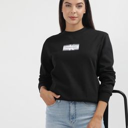 Calvin Klein Jeans High Neck Long Sleeves Brand Logo Printed Cotton Pullover Sweatshirt-image-38