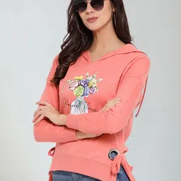 Moda Elementi Floral Printed Hooded Sweatshirt-picture-17