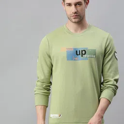 SHOWOFF Men Green Printed Cotton Sweatshirt-picture-29