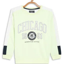 Octave Boys Green Printed Fleece Sweatshirt-image-47