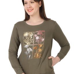 FLOSBERRY Floral Printed Round Neck Cotton Pullover Sweatshirt-image-38