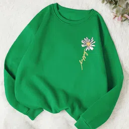 Kotty Green Graphic Printed Fleece Sweatshirt-image-10