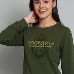Free Authority Women Green Harry Potter Printed Sweatshirt-image-20